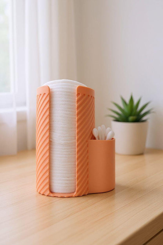 Cotton Swab and Pad Organizer - Colorful 3D Printed - Bathroom organization - Vanity organizer