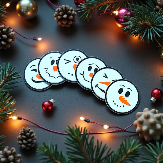 Snowman Coaster Set, Christmas Gift, Holiday Decor
