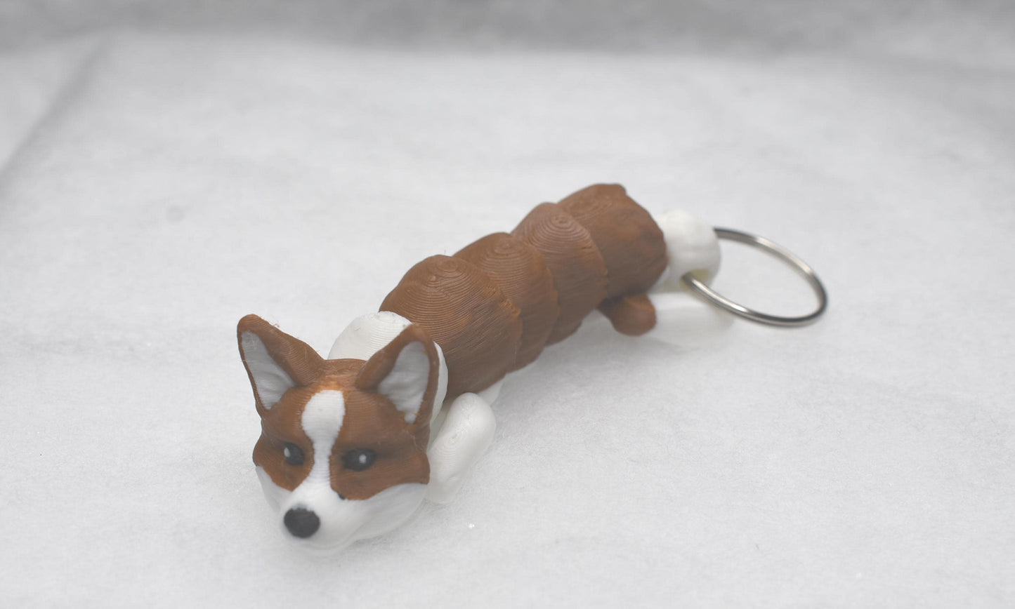 Pembroke Corgi Keychain, Fully Articulated Fidget Toy, Dog Lover Gift
