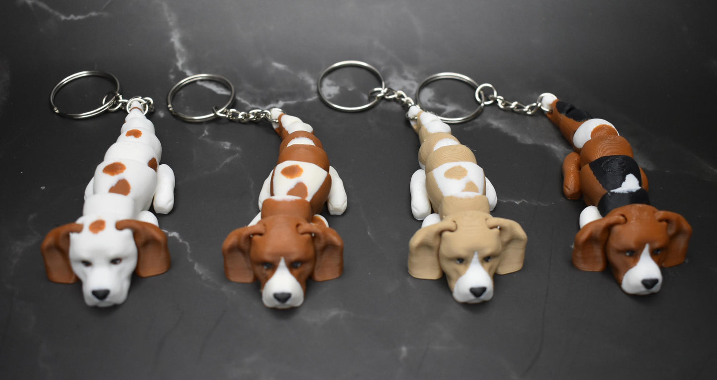 3D Printed Articulated Beagle Dog Fidget | Sensory Desk Toy for ADHD & Stress Relief | Cute Moving Animal Figurine Gift for Dog Lovers