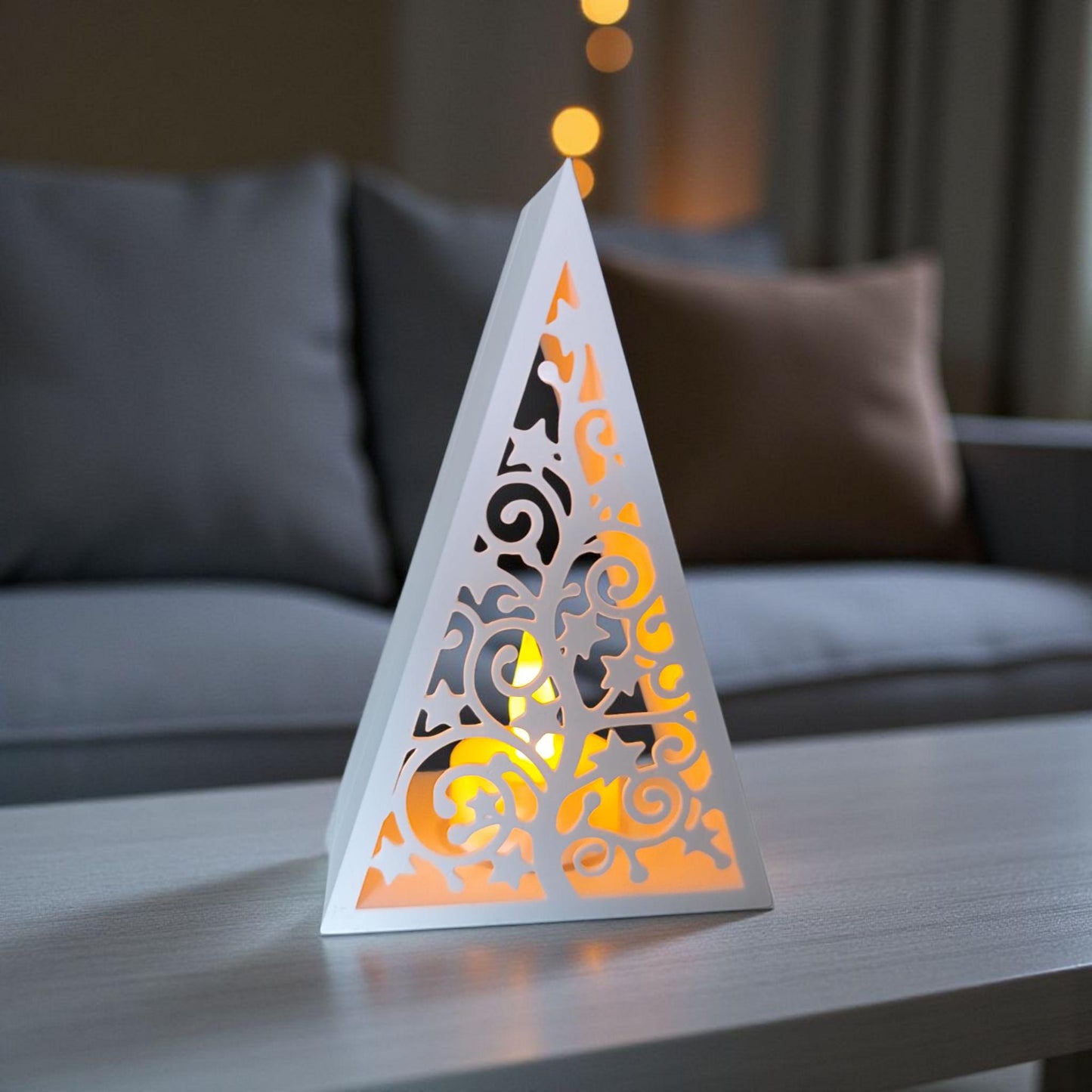Festive Christmas Decor, Holiday Table Centerpiece, Soft Warm Glow, Seasonal Holiday Accent