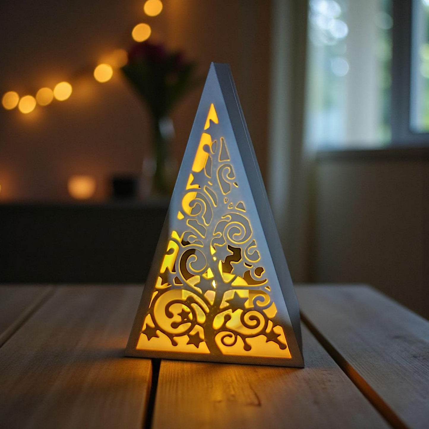 Festive Christmas Decor, Holiday Table Centerpiece, Soft Warm Glow, Seasonal Holiday Accent