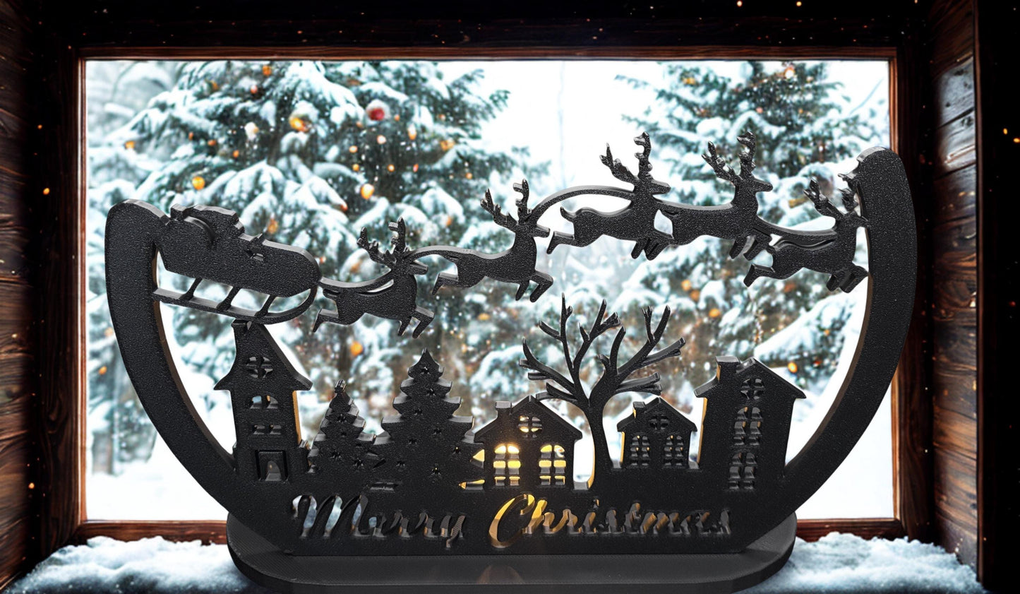 Christmas Tealight Display,  Holiday Mantle Decor, Holiday Shelf Decor