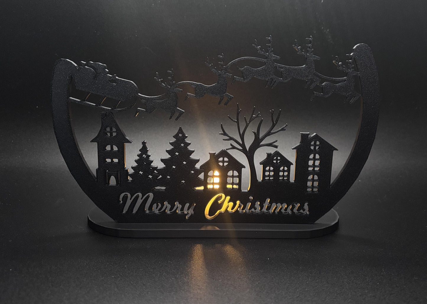 Christmas Tealight Display,  Holiday Mantle Decor, Holiday Shelf Decor