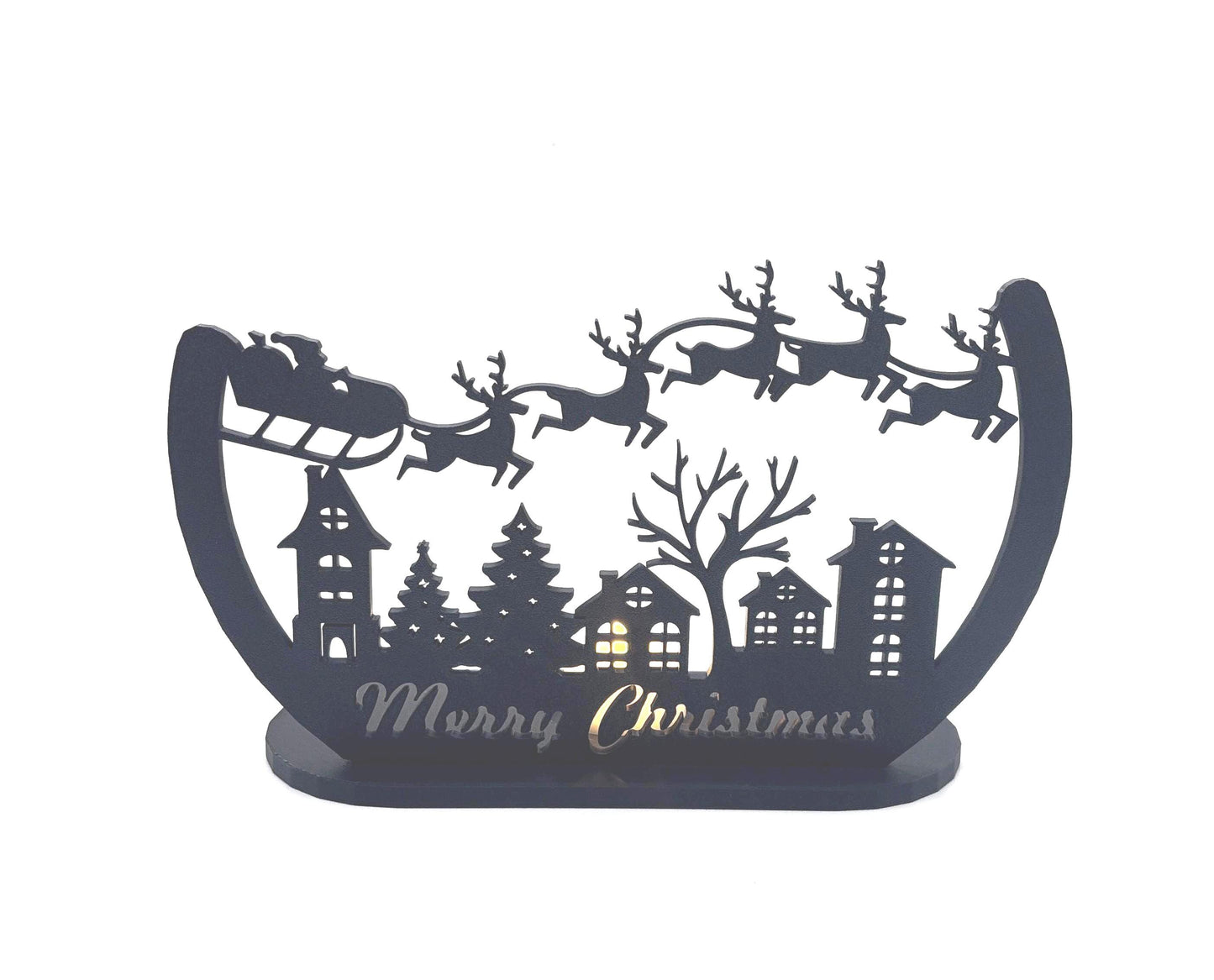 Christmas Tealight Display,  Holiday Mantle Decor, Holiday Shelf Decor