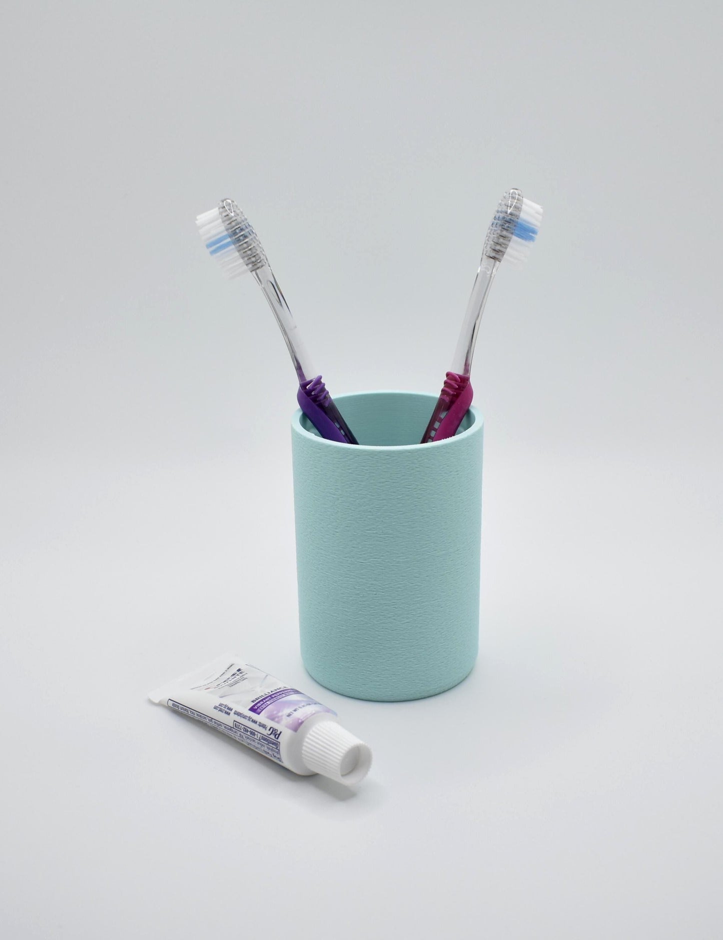 Minimalist 3D Printed Bathroom Organizer | Textured Toothbrush Holder