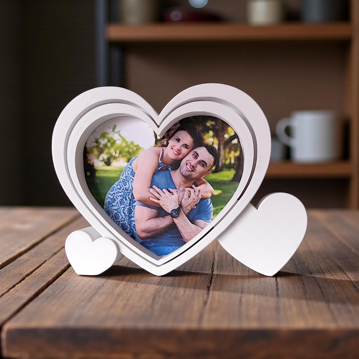 Heart-shaped picture frame, Keepsake photo display, romantic gift