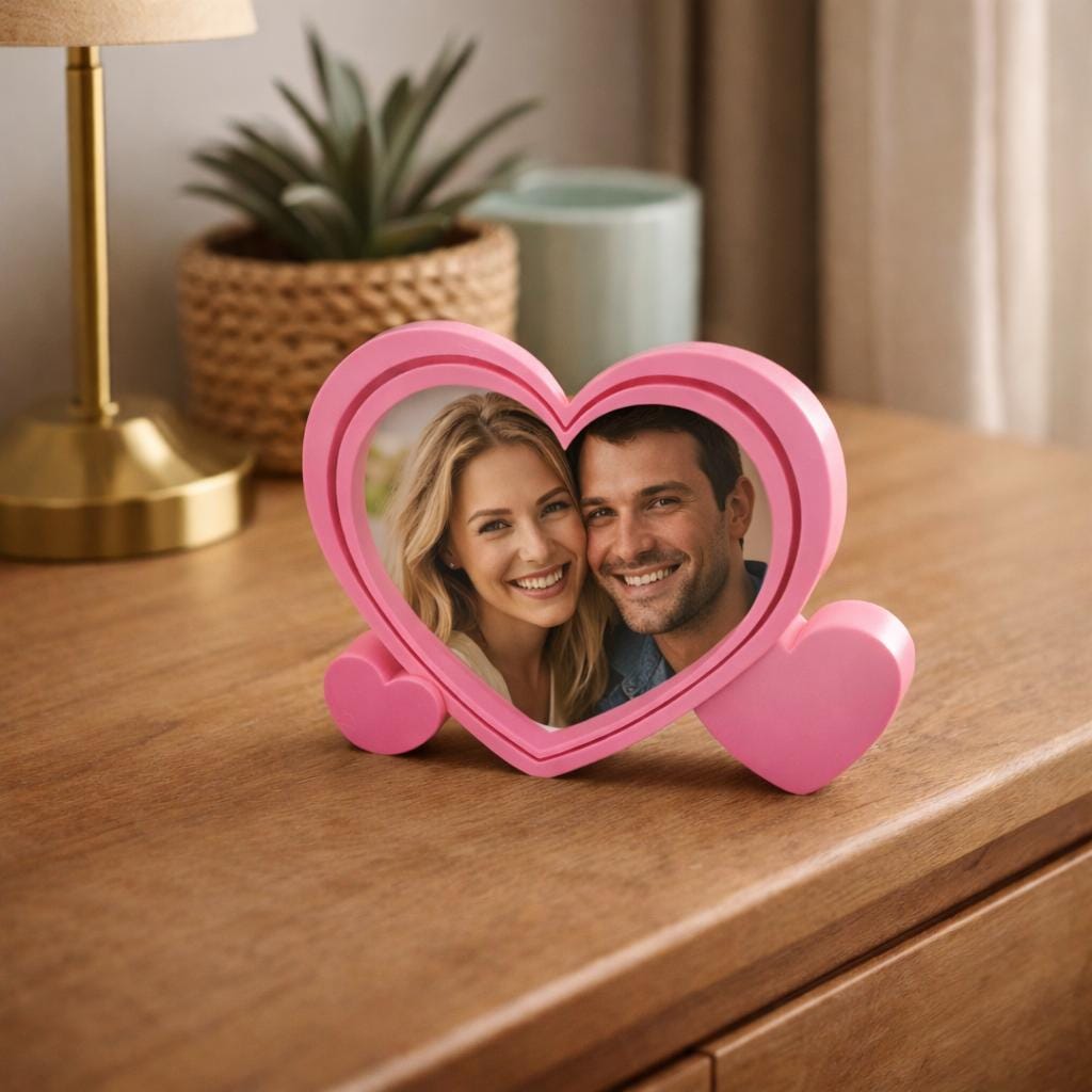 Heart-shaped picture frame, Keepsake photo display, romantic gift