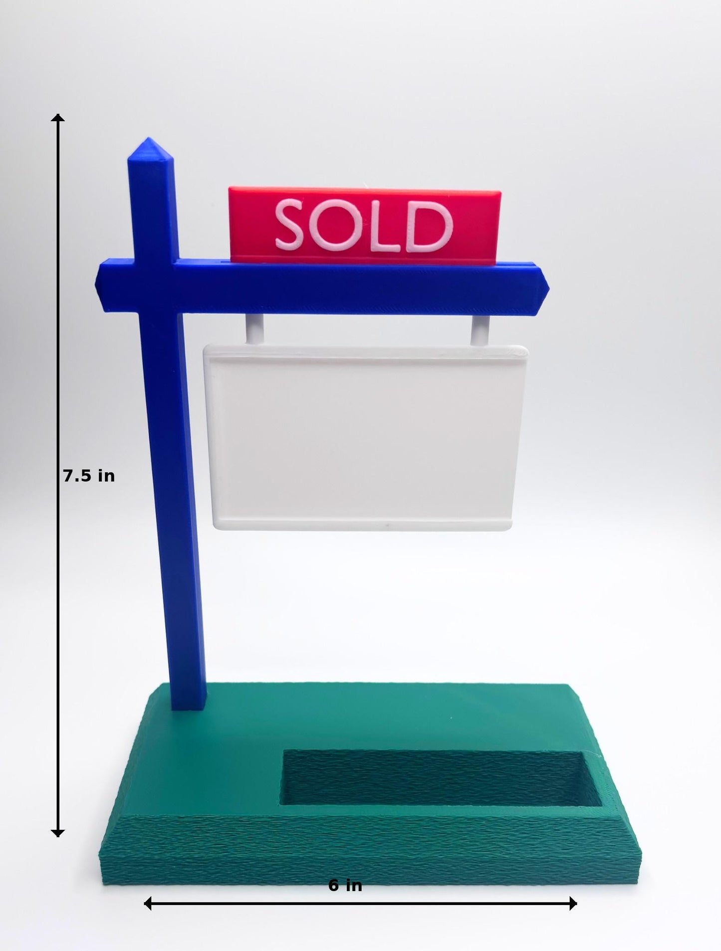 Real Estate Business Card Holder, Realtor Desk Decor, SOLD Sign Card Display, Realtor Gift, Closing Gift, Office Desk Organizer