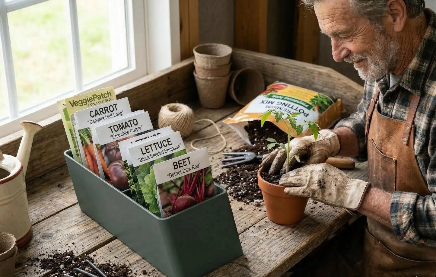 3D Printed Seed Packet Storage Tray | Garden Organizer for Seed Starting