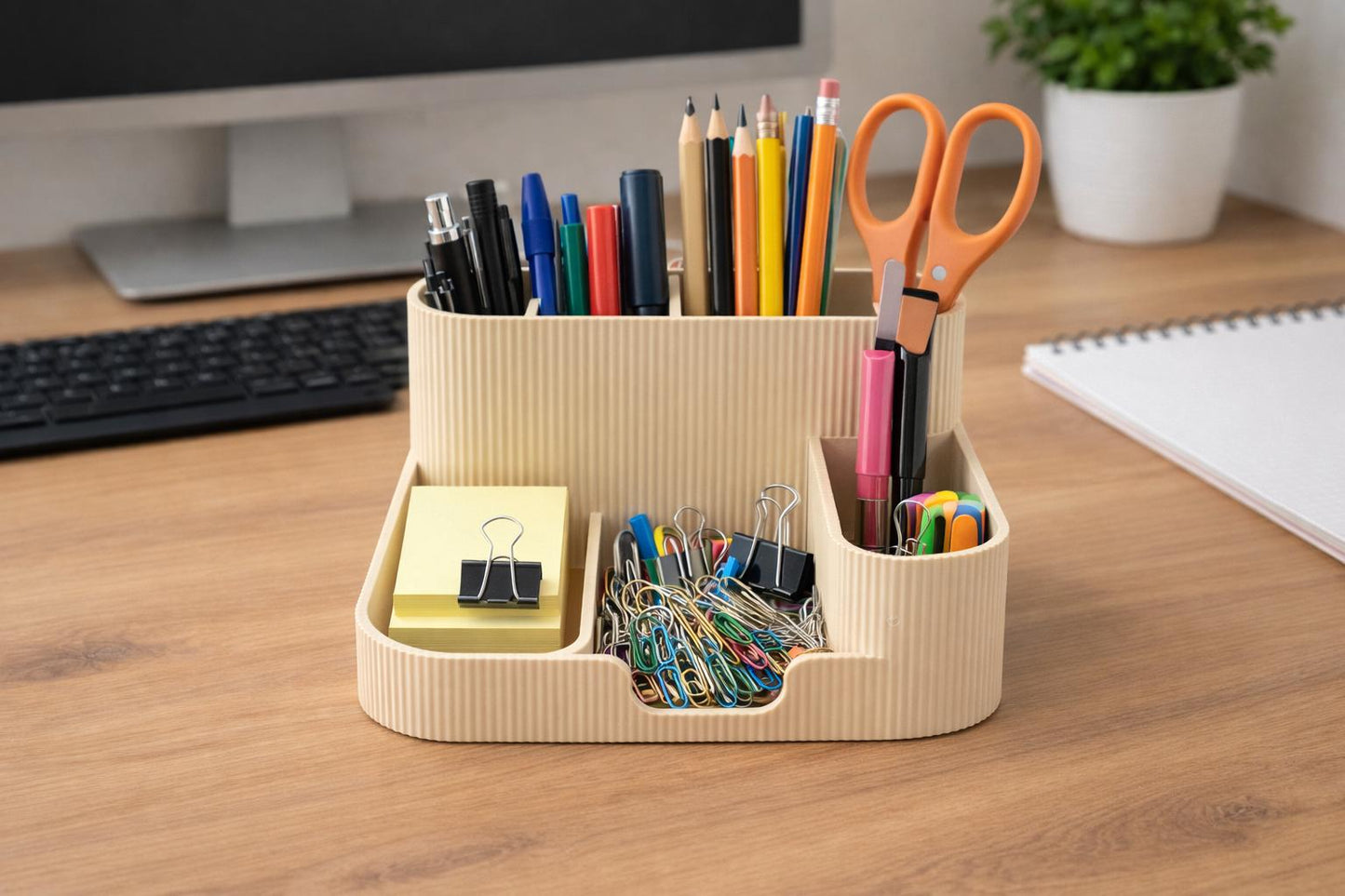 Modern Desk Organizer | 3D Printed Office Storage | Pen and Pencil Holder | Minimalist Decor