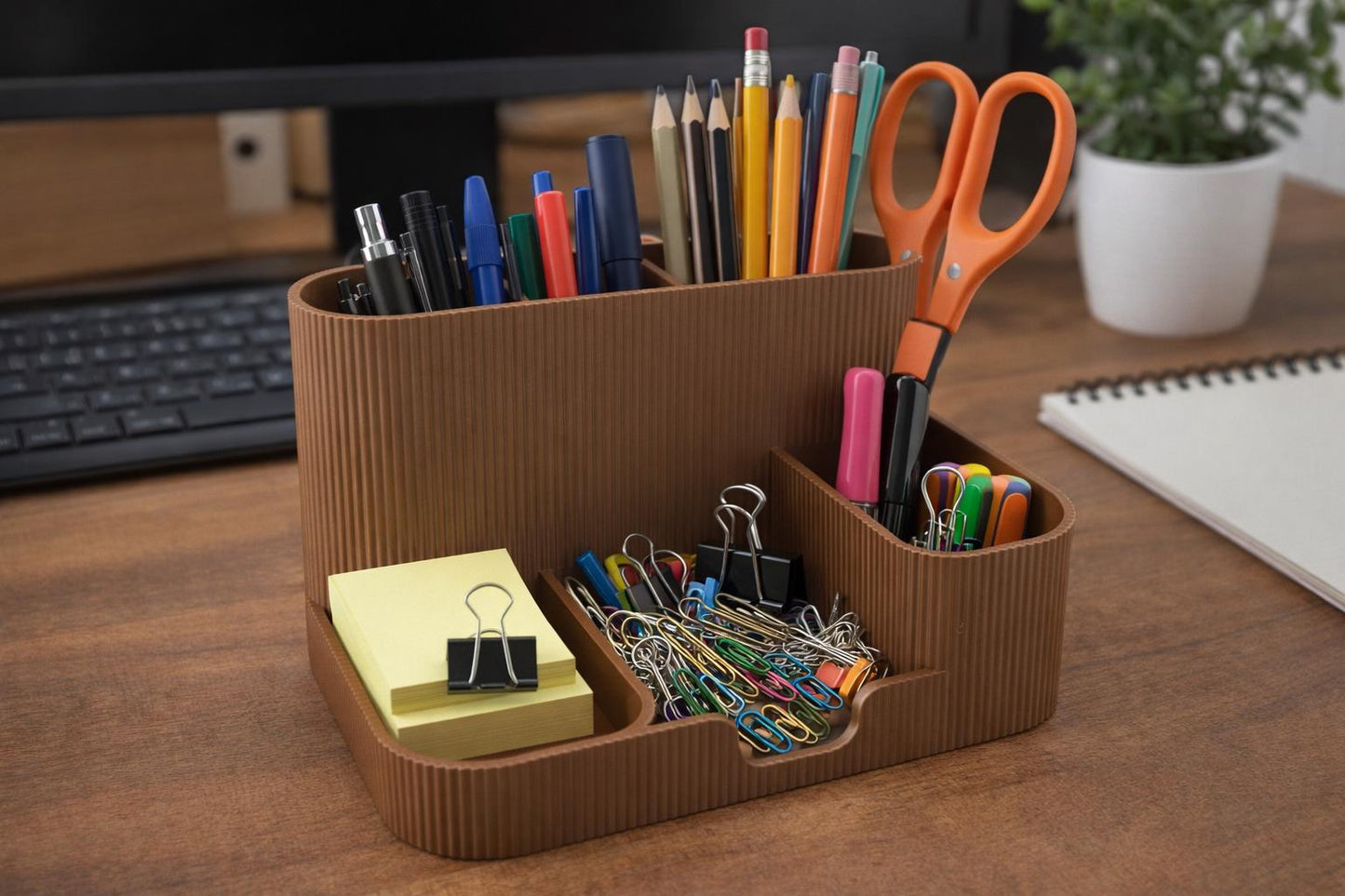 Modern Desk Organizer | 3D Printed Office Storage | Pen and Pencil Holder | Minimalist Decor