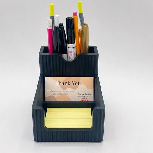 Modern Desk Organizer, PLA Plastic Pen Holder, Sticky Note Storage, Office Desk Accessory