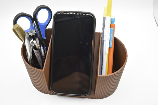 2-compartment organizer with phone holder, home office organization, gift for students or professionals