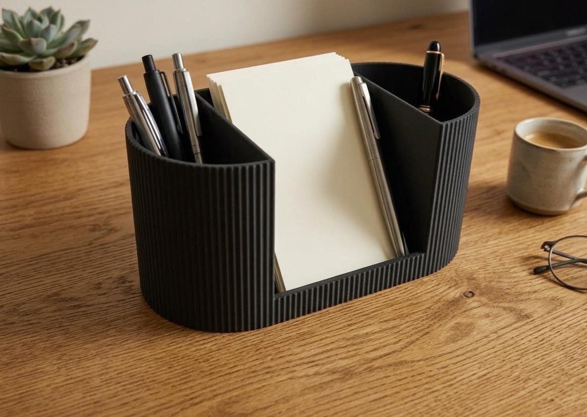 2-compartment organizer with phone holder, home office organization, gift for students or professionals