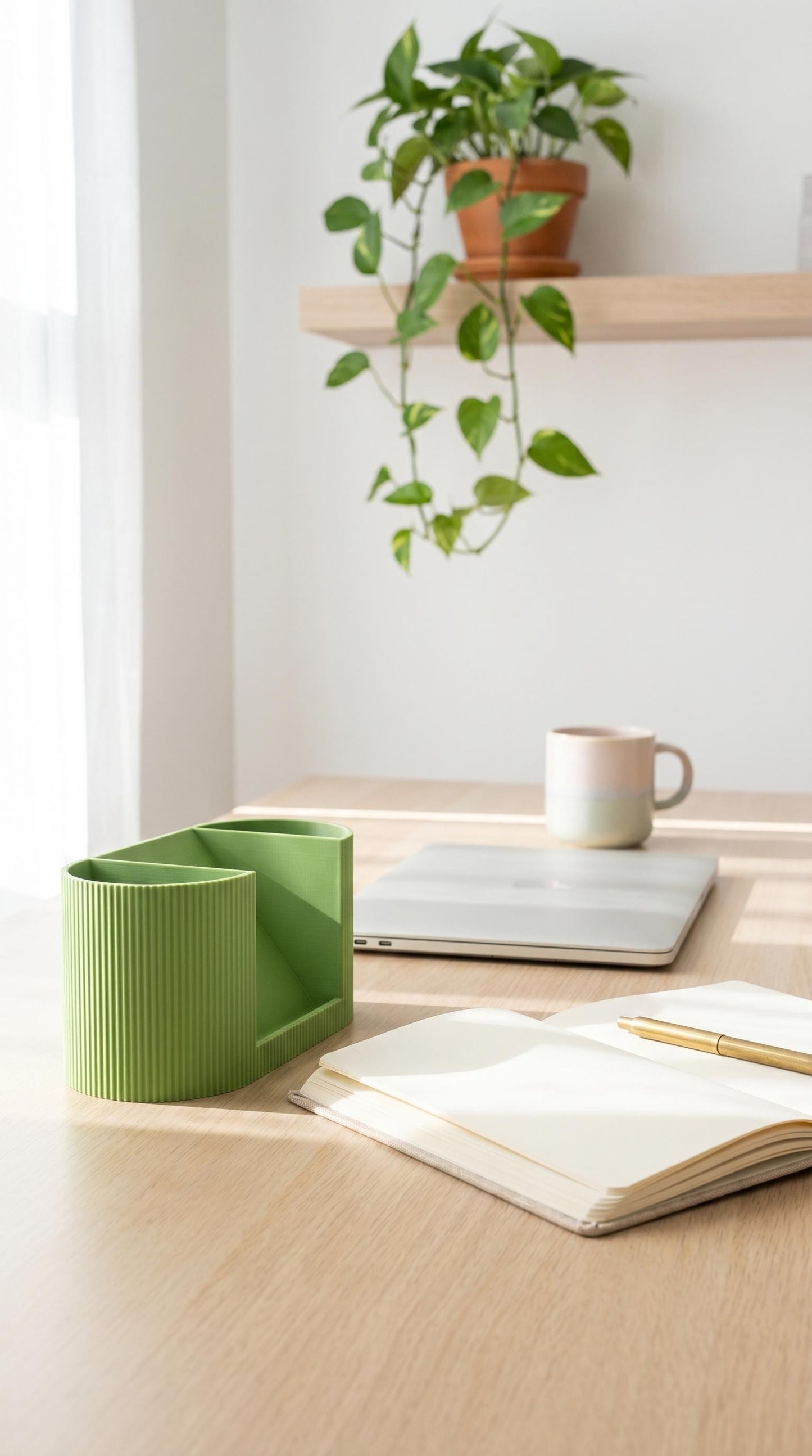 2-compartment organizer with phone holder, home office organization, gift for students or professionals