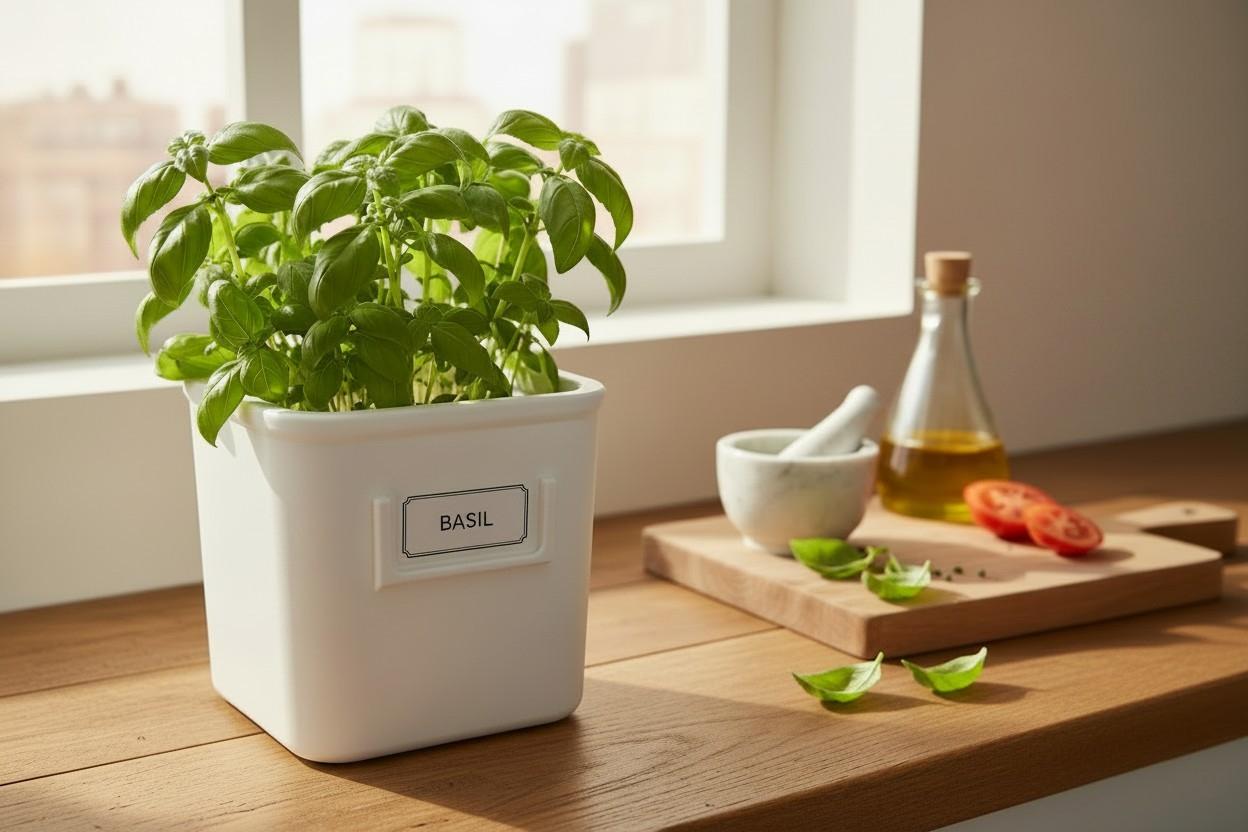 Herb planter set with 3 pots | Kitchen herb garden decor | Indoor gardening accessories