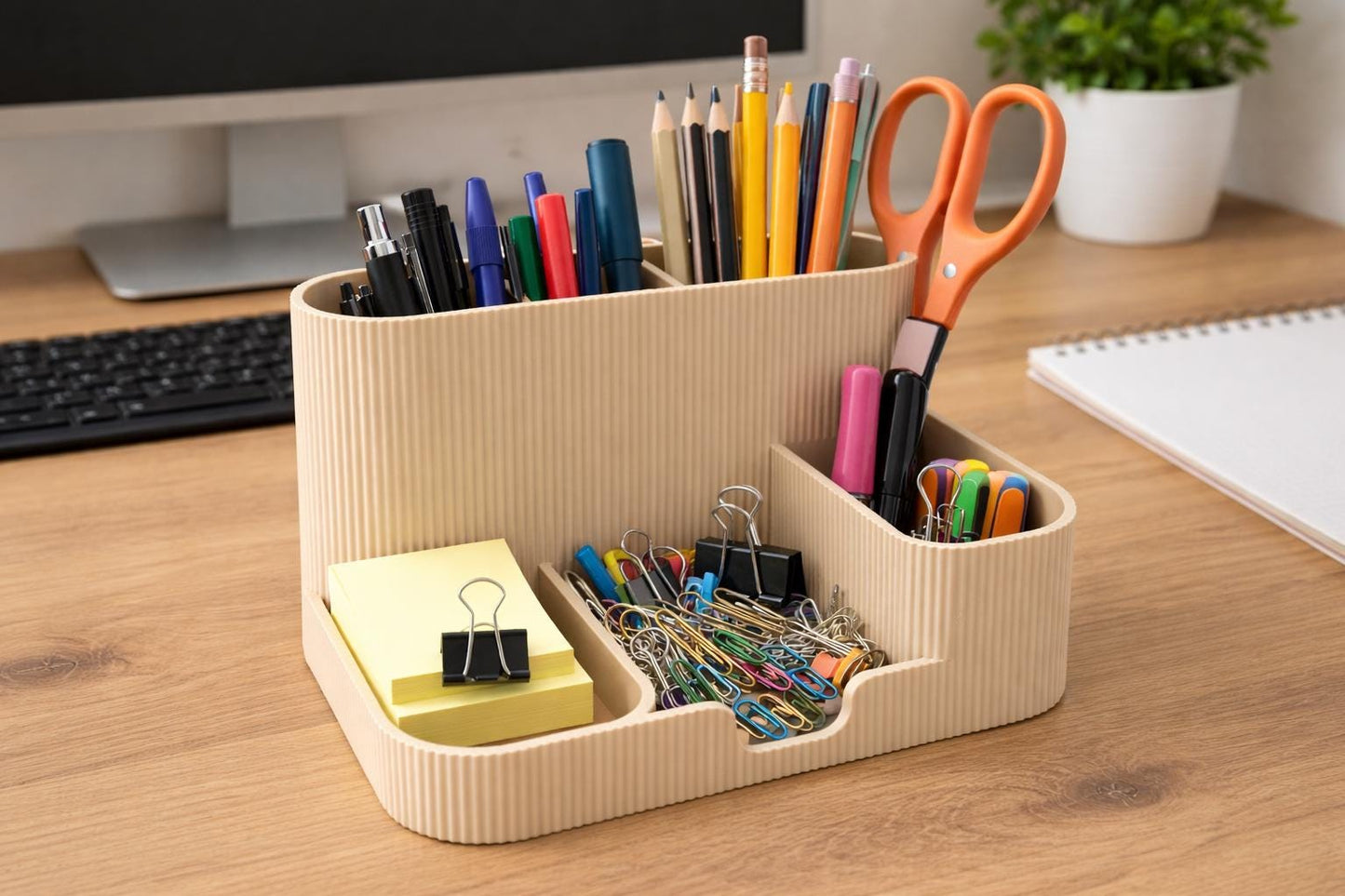 Modern Desk Organizer | 3D Printed Office Storage | Pen and Pencil Holder | Minimalist Decor