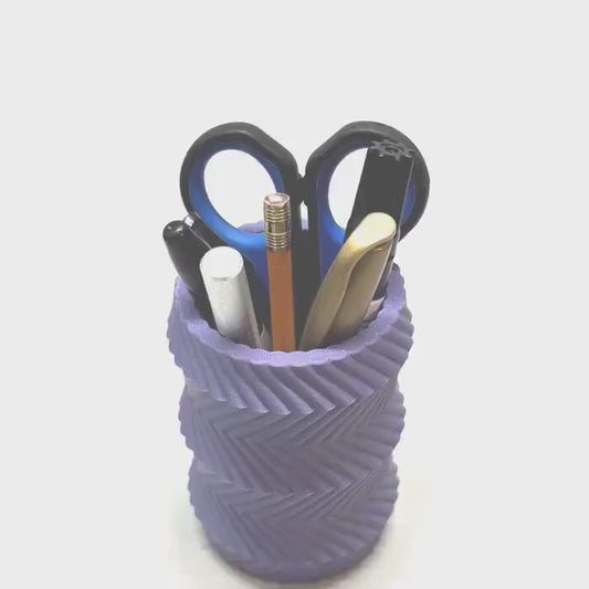 Zig-Zag Design Toothbrush Holder, Multi-Purpose Desktop Pencil Organizer, Bathroom Caddy